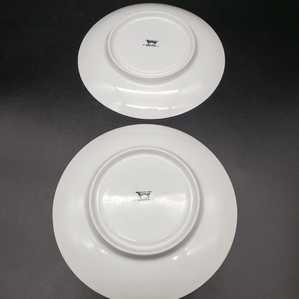 Thomas Bright White Bone China Saucers Set of 2 Replacement Germany